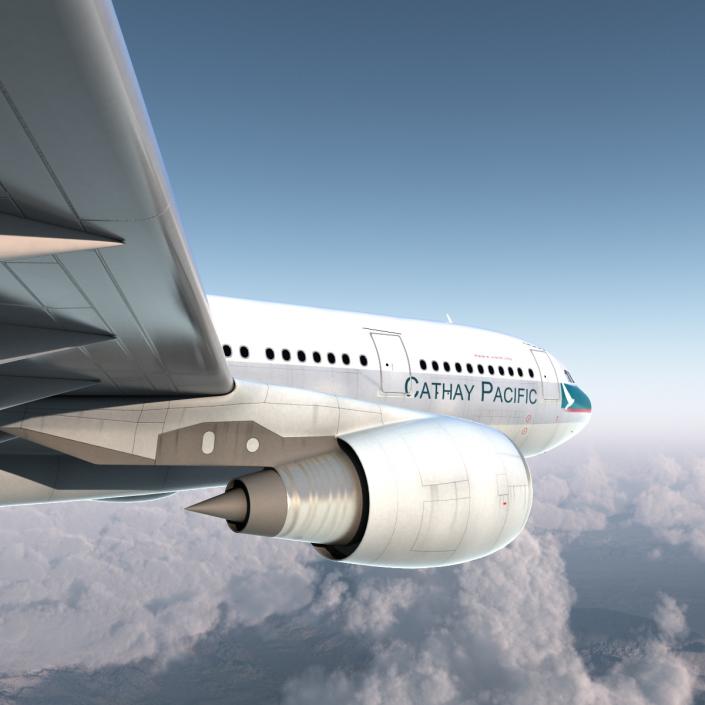 Jet Airliner Airbus A330-200 Cathay Pacfic Rigged 3D model