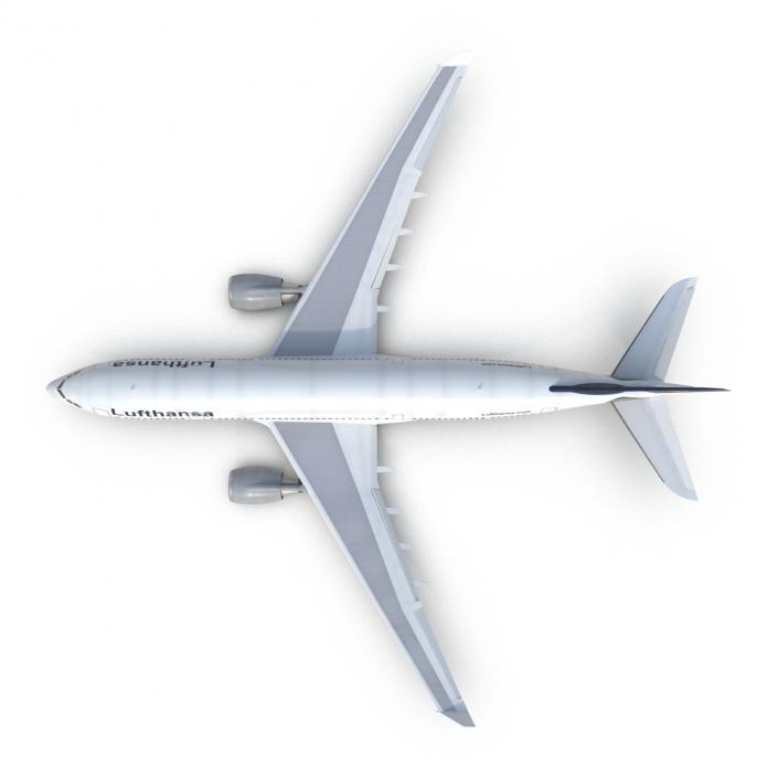 3D model Jet Airliner Airbus A330-200 Lufthansa Rigged