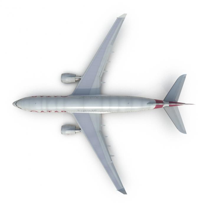 3D Jet Airliner Airbus A330-200 Qatar Rigged