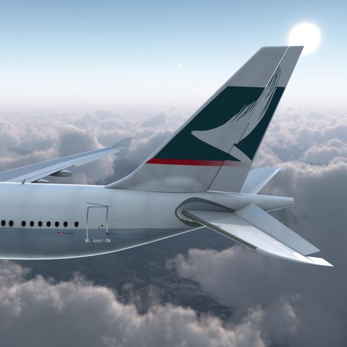 Jet Airliner Airbus A330-200 Cathay Pacfic Rigged 3D model