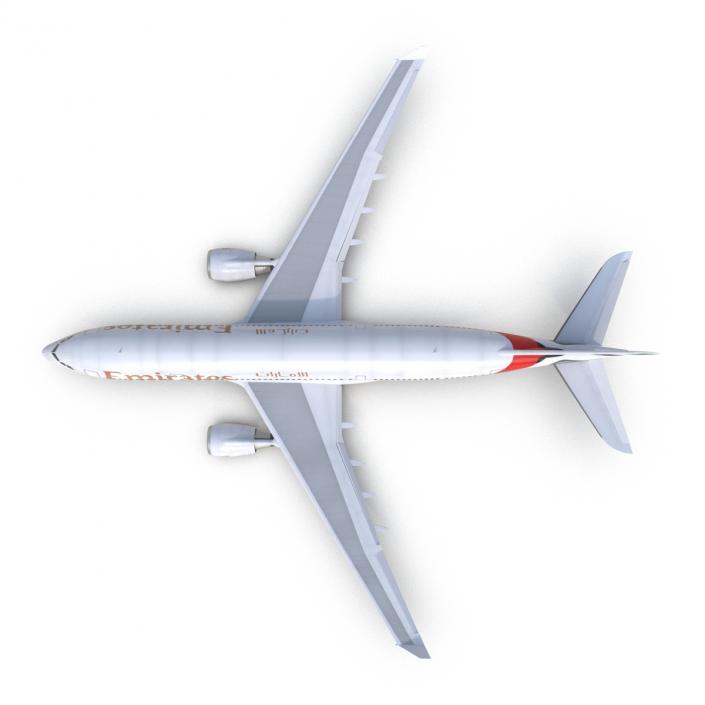 Jet Airliner Airbus A330-200 Emirates Rigged 3D model