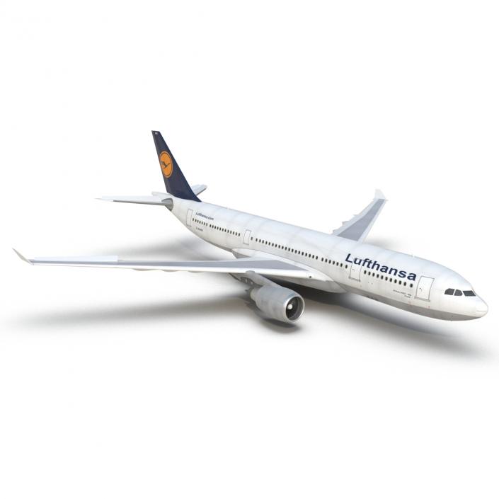 3D model Jet Airliner Airbus A330-200 Lufthansa Rigged