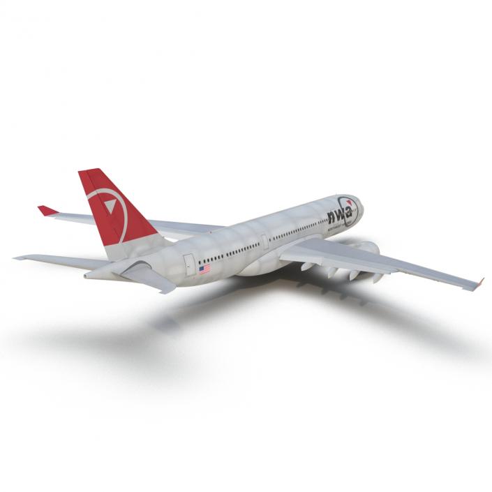 Jet Airliner Airbus A330-200 Northwest Airlines Rigged 3D model