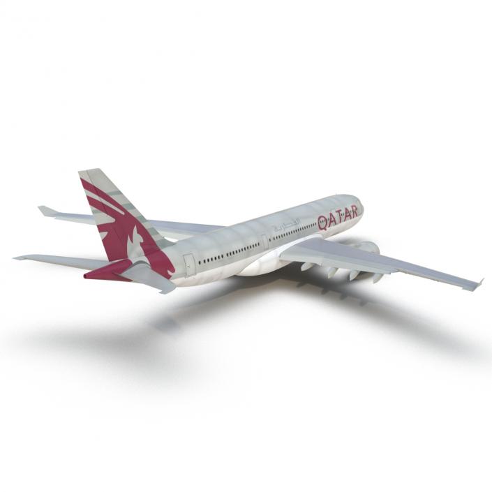 3D Jet Airliner Airbus A330-200 Qatar Rigged