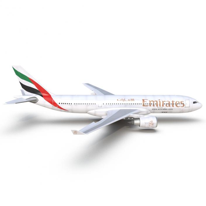 Jet Airliner Airbus A330-200 Emirates Rigged 3D model