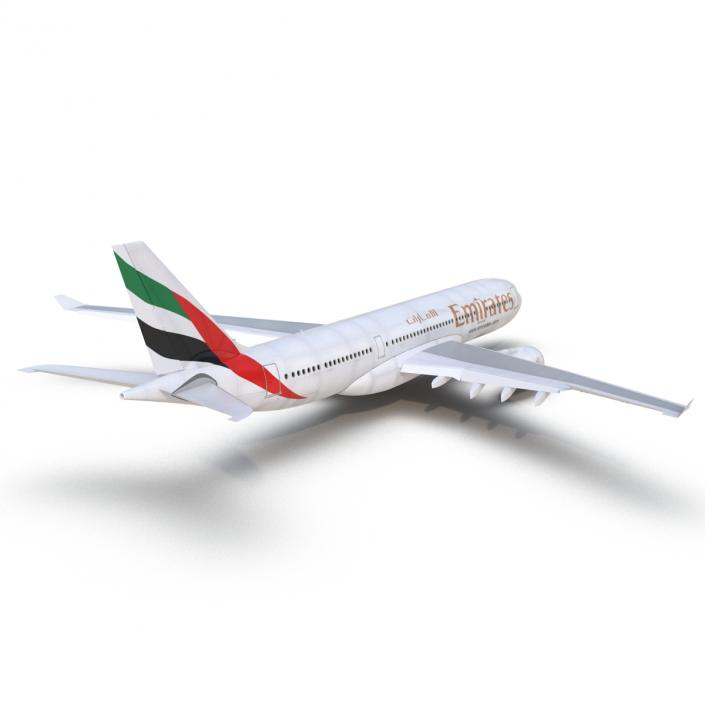 Jet Airliner Airbus A330-200 Emirates Rigged 3D model