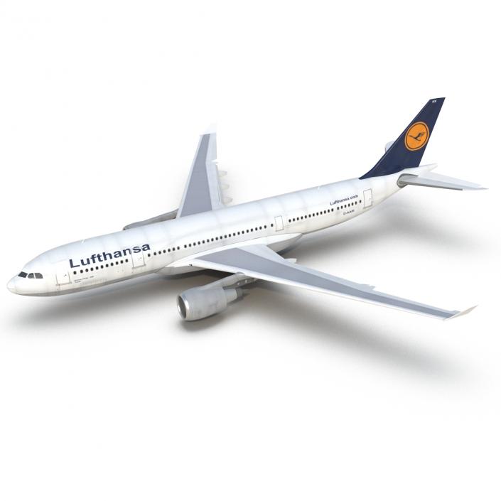 3D model Jet Airliner Airbus A330-200 Lufthansa Rigged