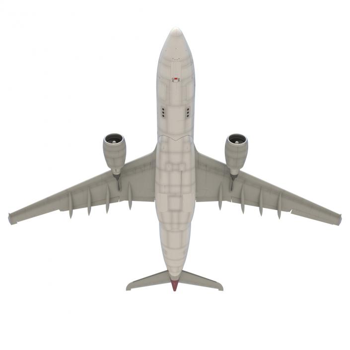 3D Jet Airliner Airbus A330-200 Qatar Rigged