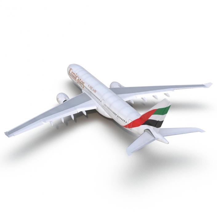 Jet Airliner Airbus A330-200 Emirates Rigged 3D model