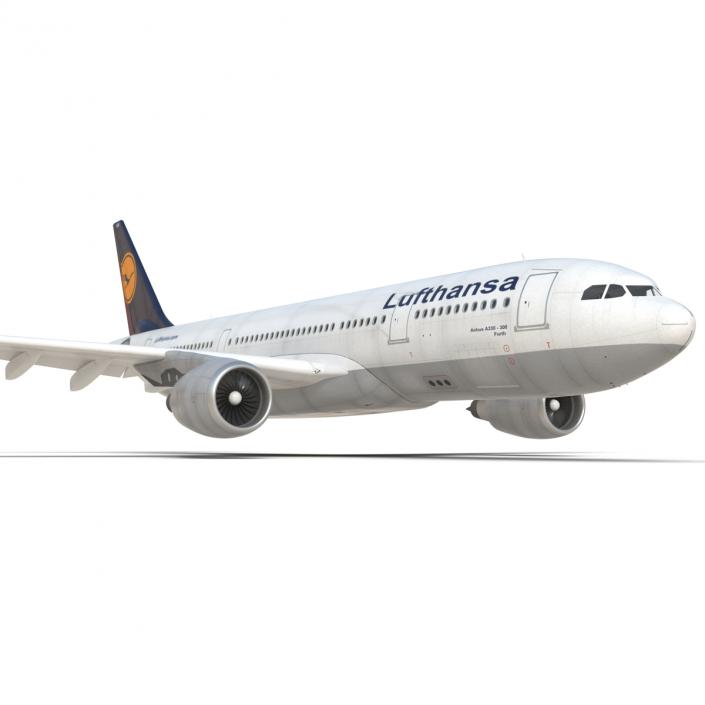 3D model Jet Airliner Airbus A330-200 Lufthansa Rigged