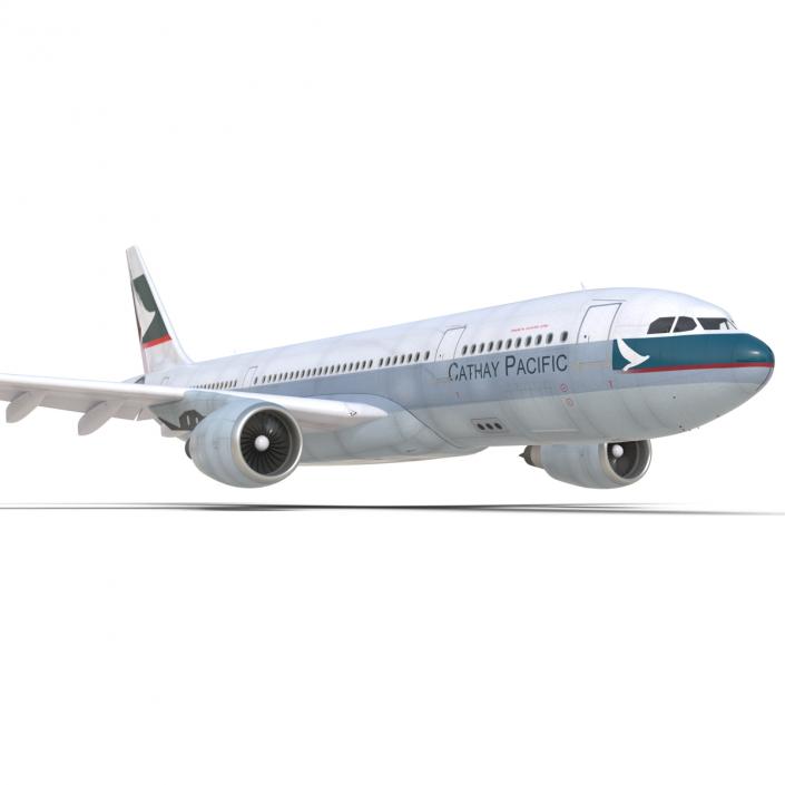 Jet Airliner Airbus A330-200 Cathay Pacfic Rigged 3D model