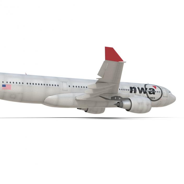 Jet Airliner Airbus A330-200 Northwest Airlines Rigged 3D model