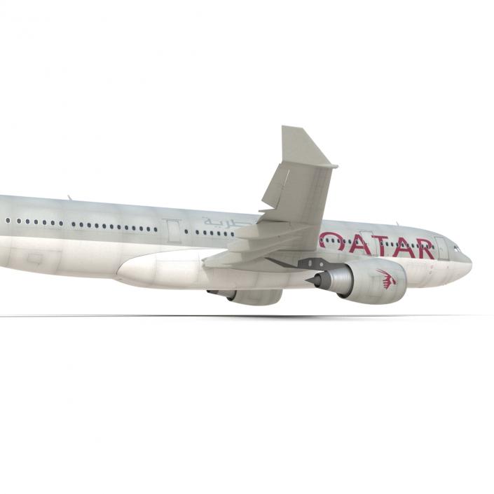 3D Jet Airliner Airbus A330-200 Qatar Rigged