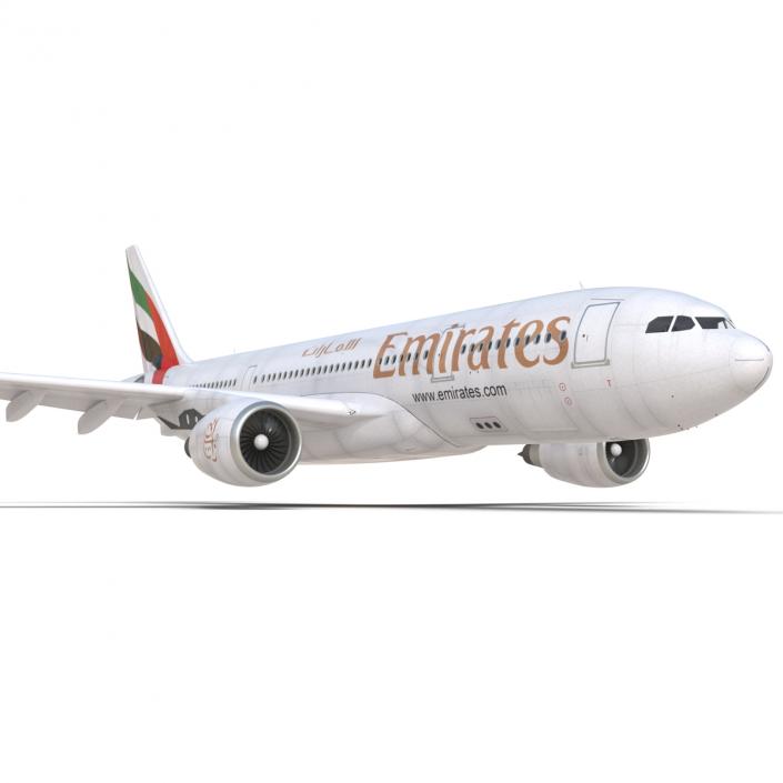 Jet Airliner Airbus A330-200 Emirates Rigged 3D model