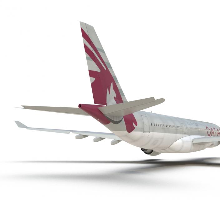 3D Jet Airliner Airbus A330-200 Qatar Rigged