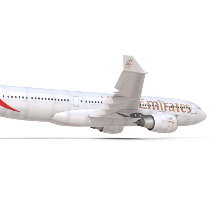 Jet Airliner Airbus A330-200 Emirates Rigged 3D model