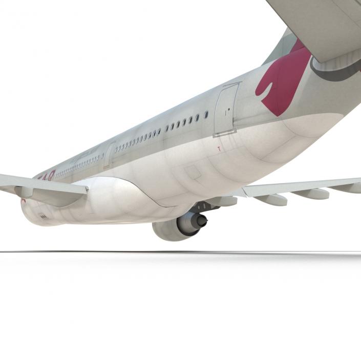 3D Jet Airliner Airbus A330-200 Qatar Rigged