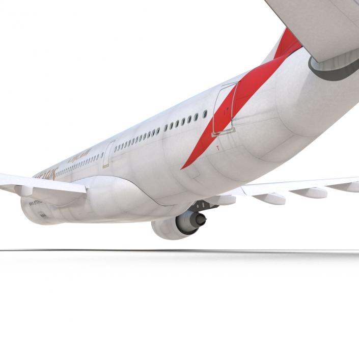 Jet Airliner Airbus A330-200 Emirates Rigged 3D model