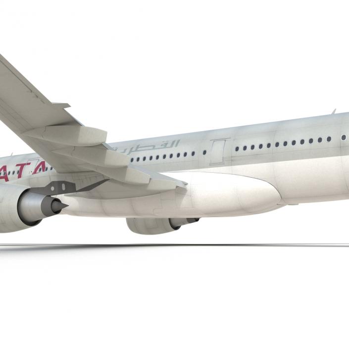 3D Jet Airliner Airbus A330-200 Qatar Rigged