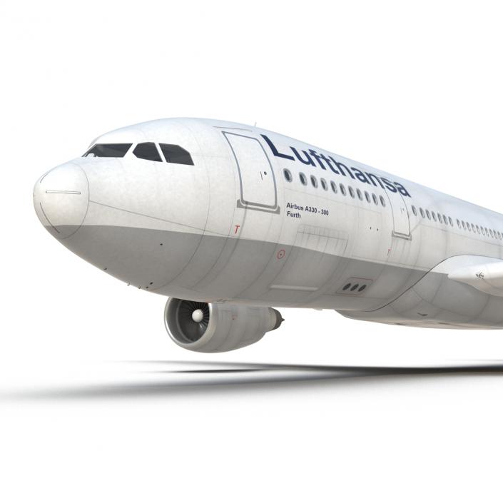 3D model Jet Airliner Airbus A330-200 Lufthansa Rigged