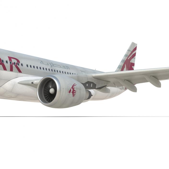 3D Jet Airliner Airbus A330-200 Qatar Rigged