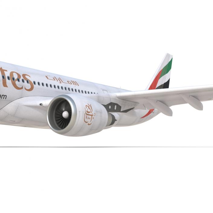 Jet Airliner Airbus A330-200 Emirates Rigged 3D model