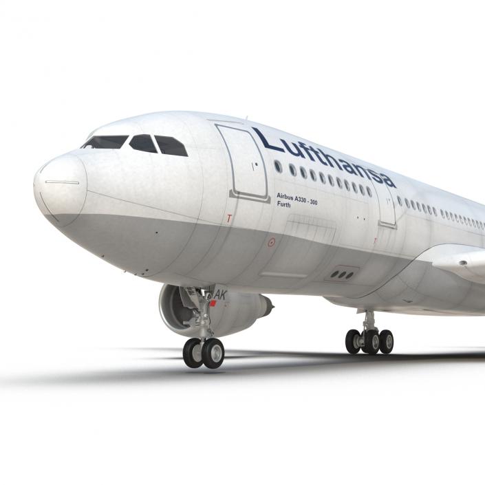 3D model Jet Airliner Airbus A330-200 Lufthansa Rigged