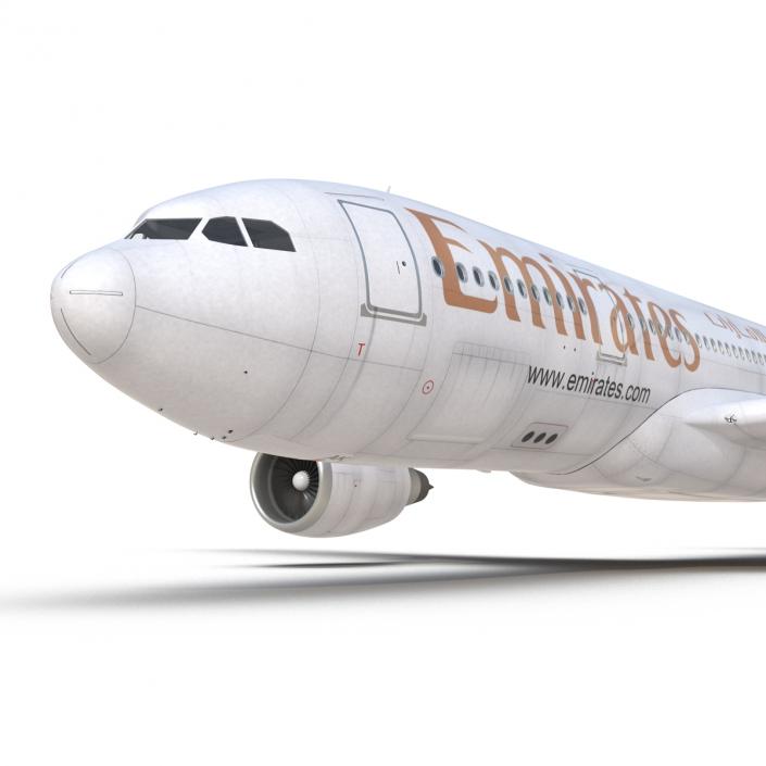 Jet Airliner Airbus A330-200 Emirates Rigged 3D model