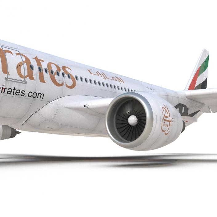 Jet Airliner Airbus A330-200 Emirates Rigged 3D model