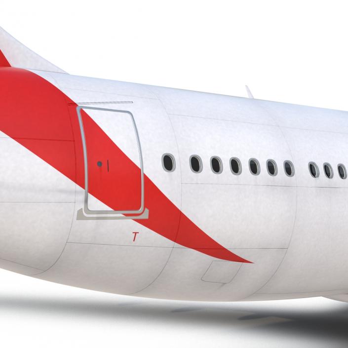 Jet Airliner Airbus A330-200 Emirates Rigged 3D model