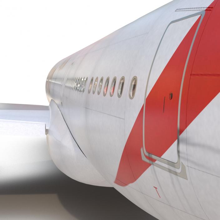 Jet Airliner Airbus A330-200 Emirates Rigged 3D model