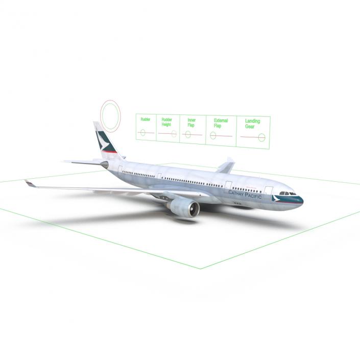 Jet Airliner Airbus A330-200 Cathay Pacfic Rigged 3D model