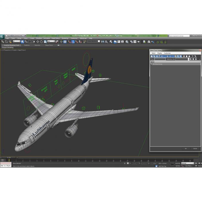 3D model Jet Airliner Airbus A330-200 Lufthansa Rigged