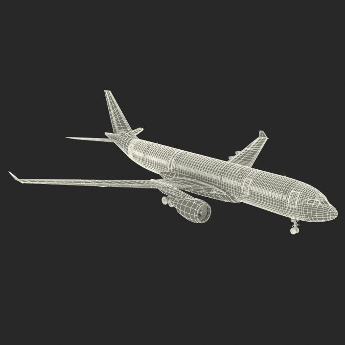 Jet Airliner Airbus A330-200 Northwest Airlines Rigged 3D model