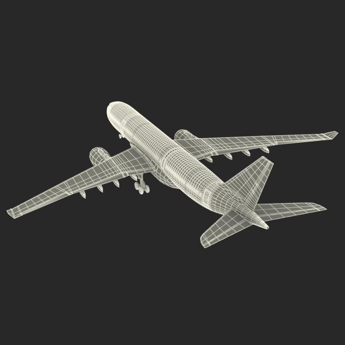 Jet Airliner Airbus A330-200 Northwest Airlines Rigged 3D model