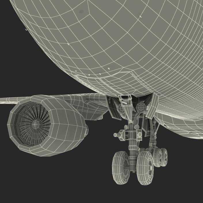 Jet Airliner Airbus A330-200 Emirates Rigged 3D model