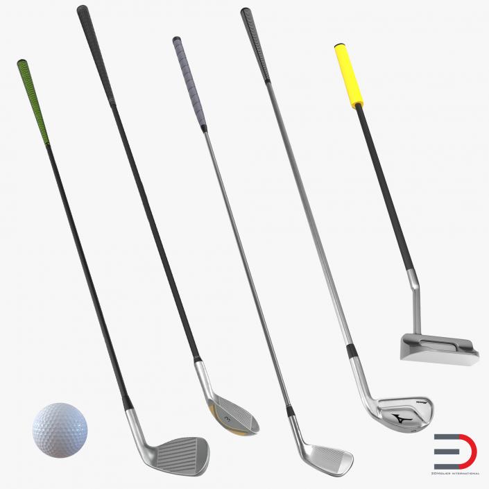 3D model Golf Clubs and Ball Collection