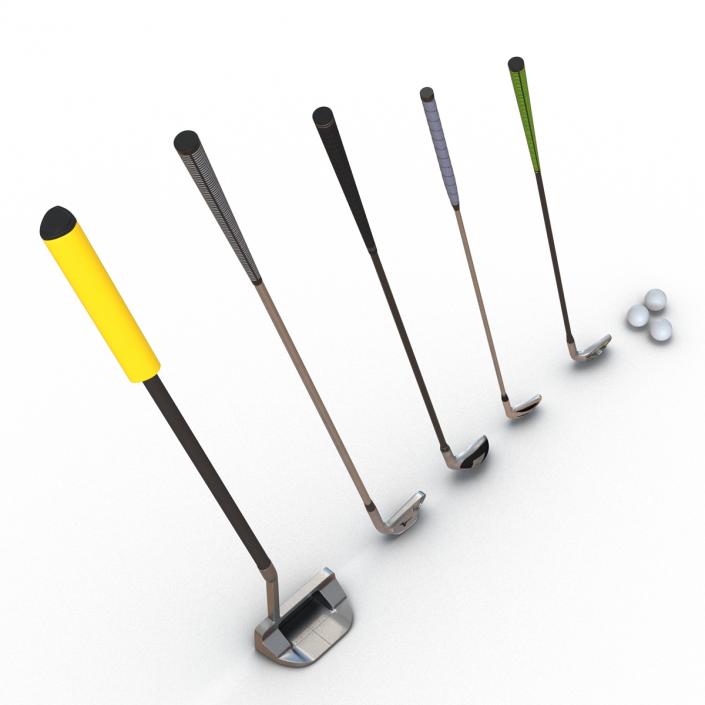 3D model Golf Clubs and Ball Collection