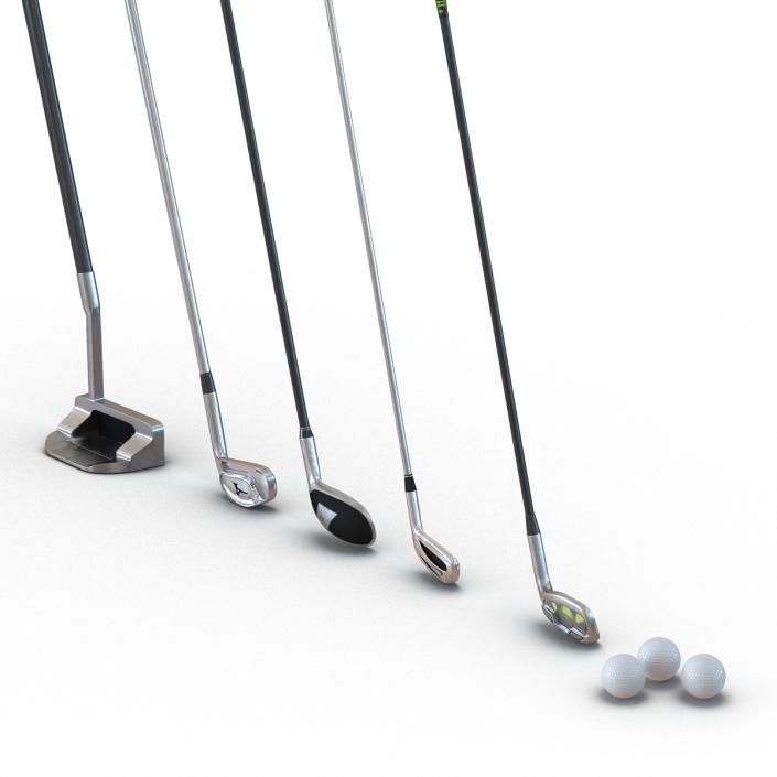 3D model Golf Clubs and Ball Collection