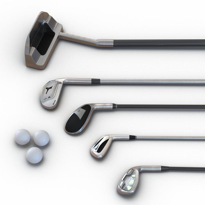 3D model Golf Clubs and Ball Collection