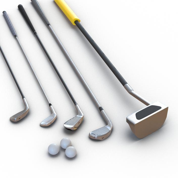 3D model Golf Clubs and Ball Collection