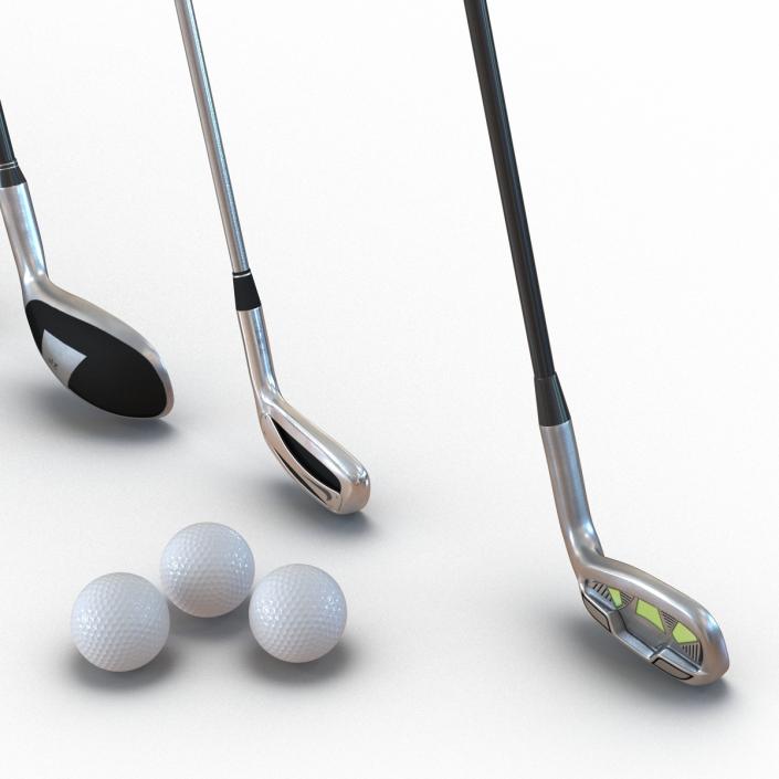 3D model Golf Clubs and Ball Collection