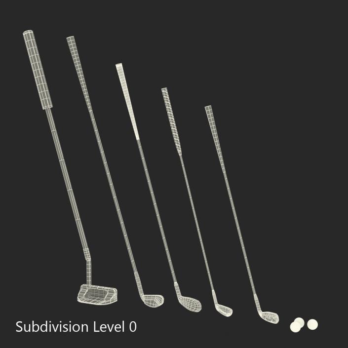 3D model Golf Clubs and Ball Collection