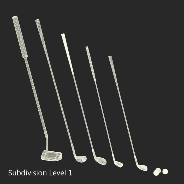 3D model Golf Clubs and Ball Collection