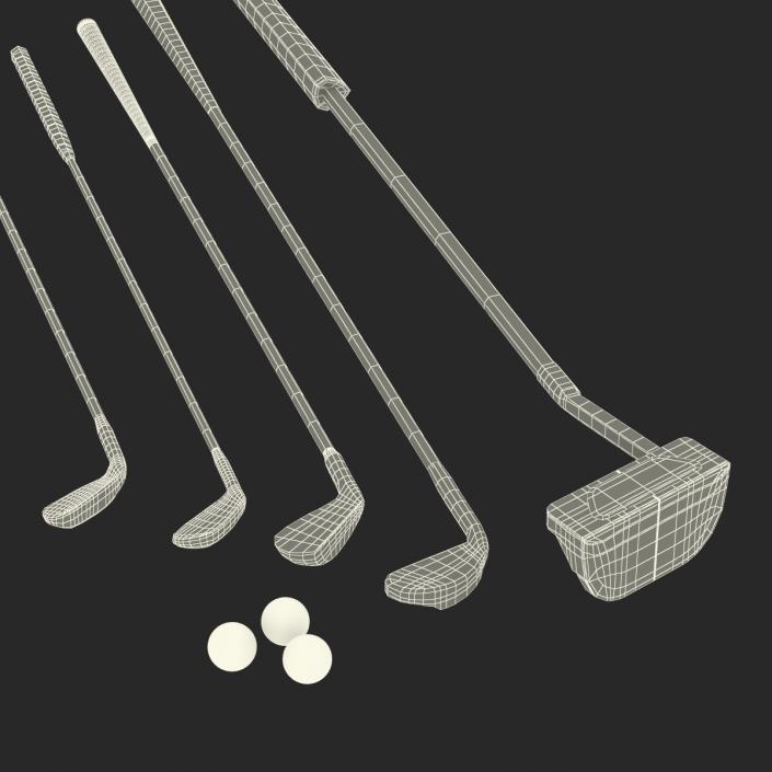 3D model Golf Clubs and Ball Collection