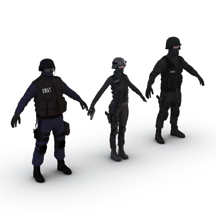 3D model SWAT Rigged Policemans 3D Models Collection 2