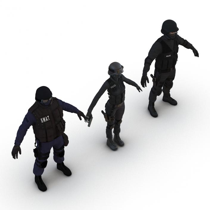 3D model SWAT Rigged Policemans 3D Models Collection 2