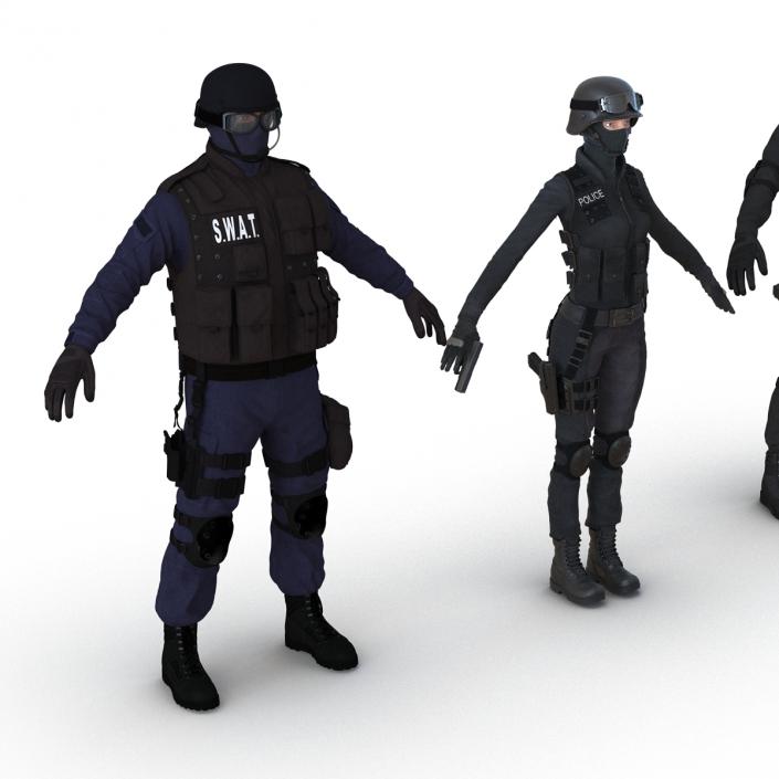 3D model SWAT Rigged Policemans 3D Models Collection 2