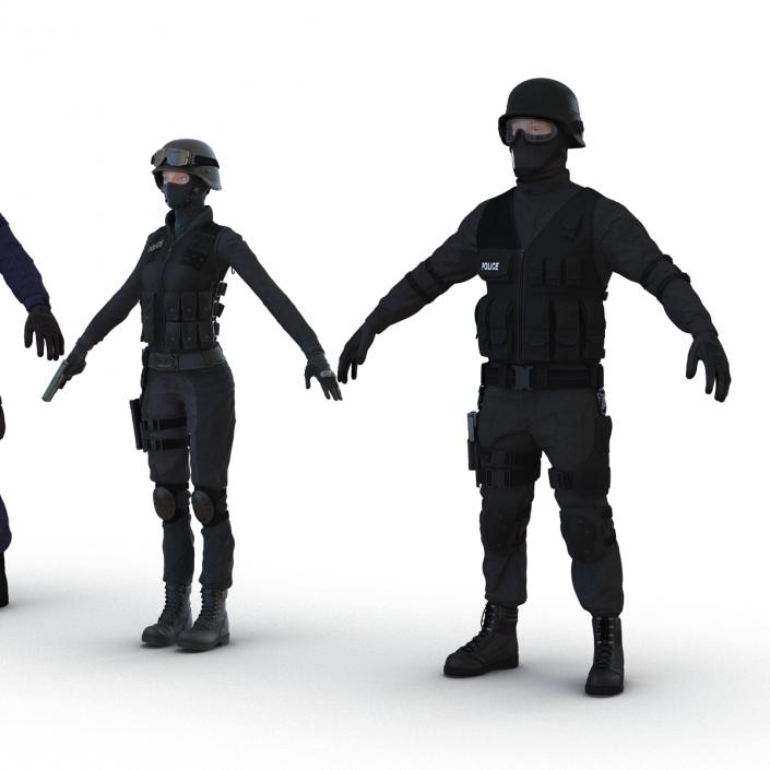 3D model SWAT Rigged Policemans 3D Models Collection 2