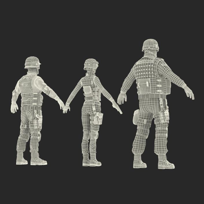 3D model SWAT Rigged Policemans 3D Models Collection 2